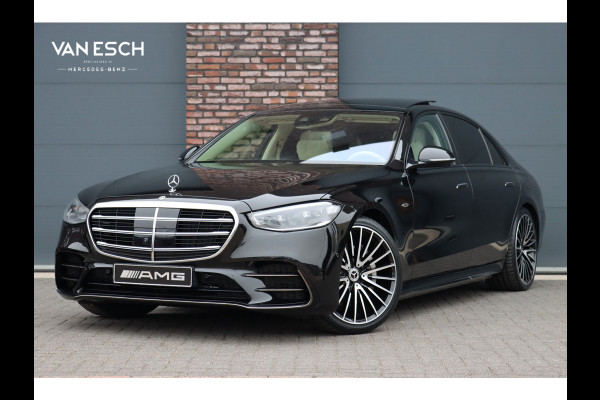 Mercedes-Benz S-Klasse 580 e 4MATIC Lang AMG Line | Airmatic | Achterasbesturing | Distronic+ | Chauffeurspakket | Zonweringpakket | Massage | Stoelventilatie | MBUX Tablet | Vlakkenverwarming | Soft-Close |