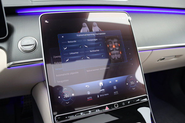 Mercedes-Benz S-Klasse 580 e 4MATIC Lang AMG Line | Airmatic | Achterasbesturing | Distronic+ | Chauffeurspakket | Zonweringpakket | Massage | Stoelventilatie | MBUX Tablet | Vlakkenverwarming | Soft-Close |