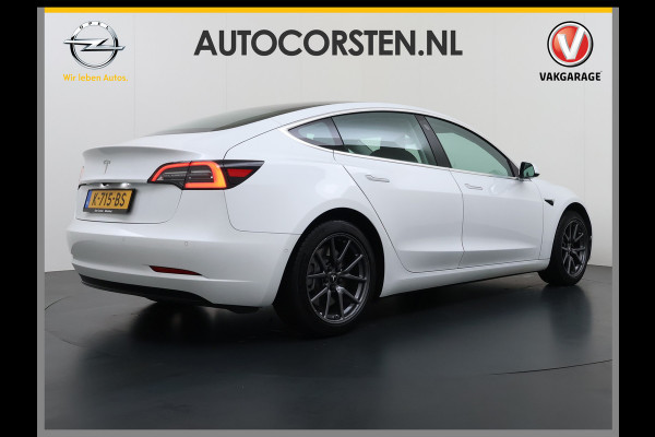 Tesla Model 3 RWD SR+ 60kWh 325PK 18"Lmv AutoPilot Leder PanoDak Adaptive-Cruise Lmv Camera's Elektr.-Stuur+Stoelen+Spiegels+Geheugen+Easy-Ent Navi LED Comfortstoelen ACC DAB Voorverwarmen interieur via App Keyless via Telefoonsleutel One-Pedal-Drive 1e Eigenaar Origineel Nederlandse auto tot 11kw laden thuis!