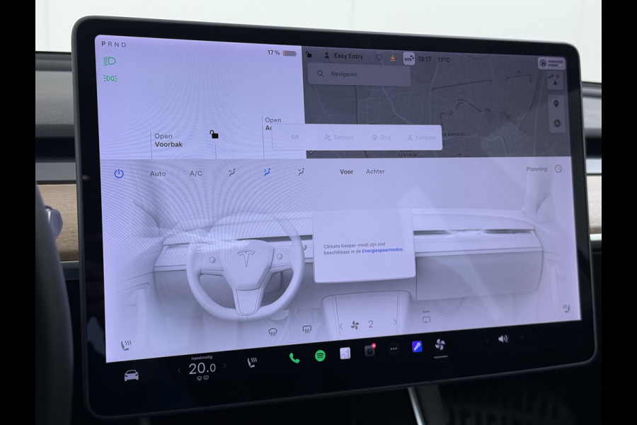 Tesla Model 3 RWD SR+ 60kWh 325PK 18"Lmv AutoPilot Leder PanoDak Adaptive-Cruise Lmv Camera's Elektr.-Stuur+Stoelen+Spiegels+Geheugen+Easy-Ent Navi LED Comfortstoelen ACC DAB Voorverwarmen interieur via App Keyless via Telefoonsleutel One-Pedal-Drive 1e Eigenaar Origineel Nederlandse auto tot 11kw laden thuis!