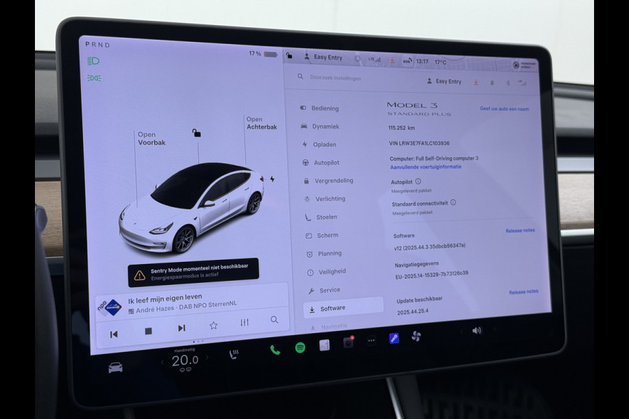 Tesla Model 3 RWD SR+ 60kWh 325PK 18"Lmv AutoPilot Leder PanoDak Adaptive-Cruise Lmv Camera's Elektr.-Stuur+Stoelen+Spiegels+Geheugen+Easy-Ent Navi LED Comfortstoelen ACC DAB Voorverwarmen interieur via App Keyless via Telefoonsleutel One-Pedal-Drive 1e Eigenaar Origineel Nederlandse auto tot 11kw laden thuis!