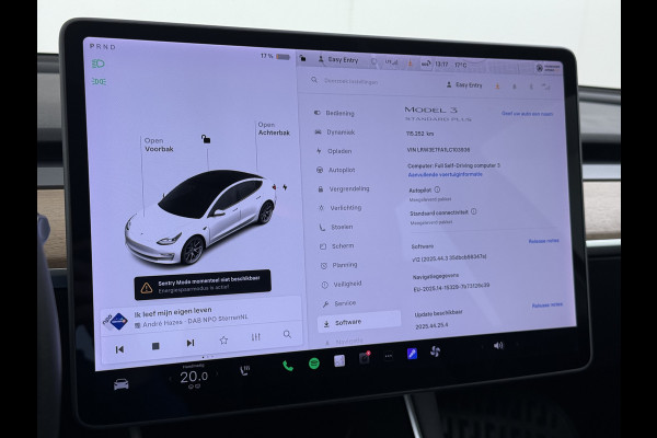 Tesla Model 3 RWD SR+ 60kWh 325PK 18"Lmv AutoPilot Leder PanoDak Adaptive-Cruise Lmv Camera's Elektr.-Stuur+Stoelen+Spiegels+Geheugen+Easy-Ent Navi LED Comfortstoelen ACC DAB Voorverwarmen interieur via App Keyless via Telefoonsleutel One-Pedal-Drive 1e Eigenaar Origineel Nederlandse auto tot 11kw laden thuis!
