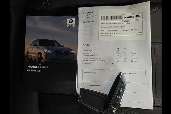 BMW iX3 High Executive 80 kWh | Panoramadak | Keyless | Stoelverwarming | Harman Kardon | Memory Seat | Head-Up Display | 360 Camera | Adaptief Onderstel | Trekhaak | Adaptive LED | Elektrische Stoelen | Apple Carplay |