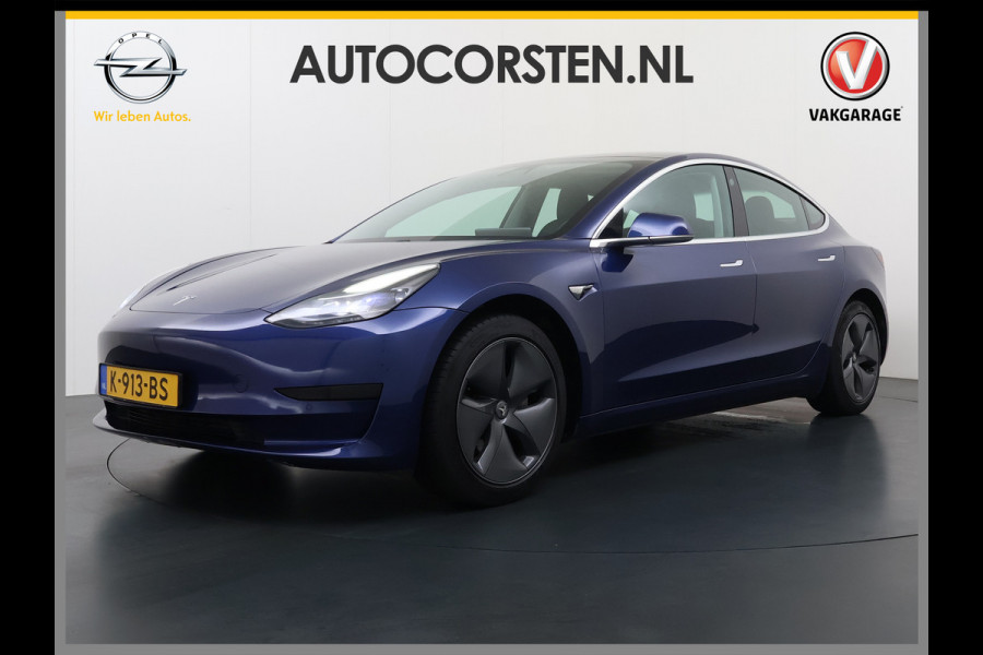 Tesla Model 3 SR Plus 325PK LFP Accu SOH 91% Lmv 18" AutoPilot Leder Pano-dak Adaptive-Cruise Camera's Elektr.-Stuur+Stoelen+Spiegels+Geheugen Navi LED ACC DAB Voorverwarmen interieur via App Keyless One-Pedal-Drive 1e Eigenaar Origineel Nederlandse Auto