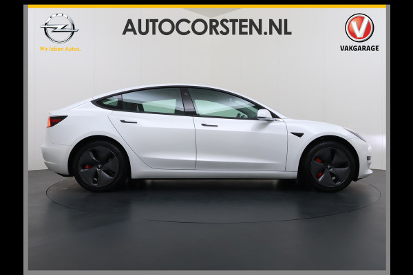 Tesla Model 3 RWD SR plus 325PK Lmv 18" AutoPilot FSD Leder Panoramadak Adaptive-Cruise Camera's Elektr.-Stuur+Stoelen+Spiegels+Geheugen+Easy- Navi LED Comfortstoelen ACC DAB Voorverwarmen interieur via App Keyless One-Pedal-Drive Origineel Nederlandse auto tot 11kw laden thuis!