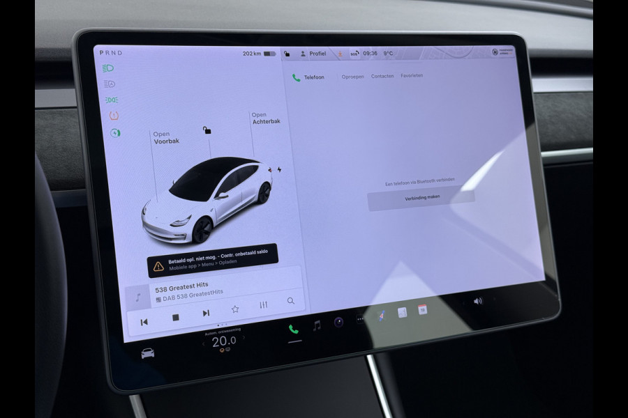 Tesla Model 3 RWD SR plus 325PK Lmv 18" AutoPilot FSD Leder Panoramadak Adaptive-Cruise Camera's Elektr.-Stuur+Stoelen+Spiegels+Geheugen+Easy- Navi LED Comfortstoelen ACC DAB Voorverwarmen interieur via App Keyless One-Pedal-Drive Origineel Nederlandse auto tot 11kw laden thuis!