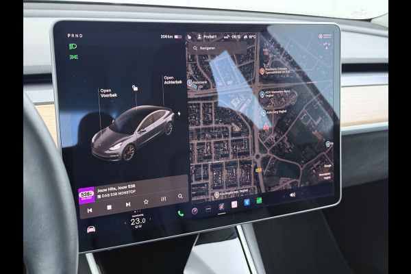 Tesla Model 3 Performance 513pk 0-100 3,4sec AWD Lmv 20" AutoPilot Rode Remklauwen Carbon Spoiler Panoramadak Adaptive Cruise Camera's Leer Pd Elektr.-A-Klep+Stuur+Verst.Stoel+Geheugen Easy Entry Stoel+Bank-Verwarmd Keyless WiFi  75kWh 4WD 1e Eigenaar Origineel Nederlandse Auto Nieuwprijs € 65.680 SOH 83%
