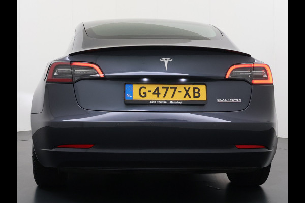 Tesla Model 3 Performance 513pk 0-100 3,4sec AWD Lmv 20" AutoPilot Rode Remklauwen Carbon Spoiler Panoramadak Adaptive Cruise Camera's Leer Pd Elektr.-A-Klep+Stuur+Verst.Stoel+Geheugen Easy Entry Stoel+Bank-Verwarmd Keyless WiFi  75kWh 4WD 1e Eigenaar Origineel Nederlandse Auto Nieuwprijs € 65.680 SOH 83%