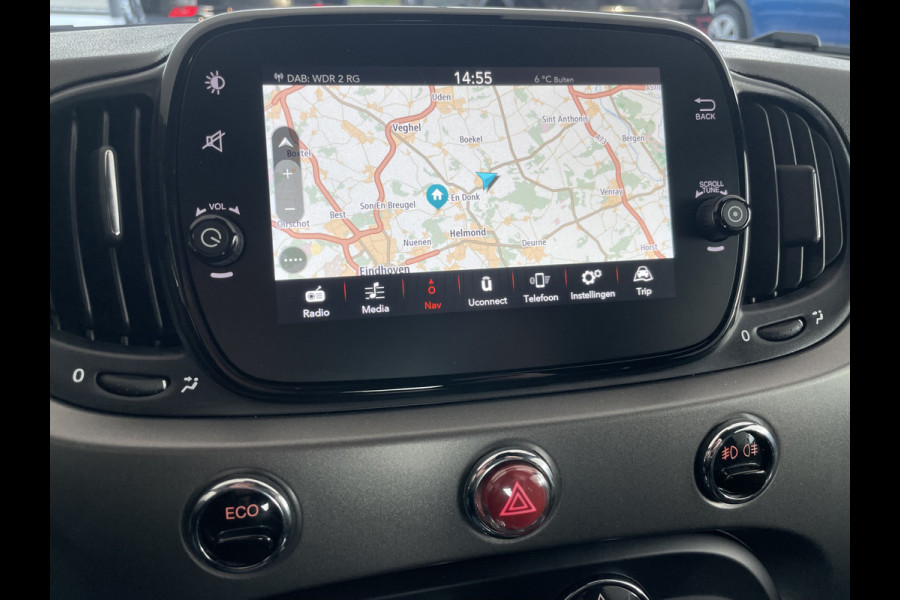 Fiat 500 0.9 TwinAir Turbo Sport Mat Groen Airco -  Cruise control - Bluetooth - Groot navigatiesysteem - Mistlampen voor - Licht metalen velgen 16 inch - Start/stop systeem - Stuur leder - Stuur multifunctioneel - Centrale deurvergrendeling met afstandsbediening