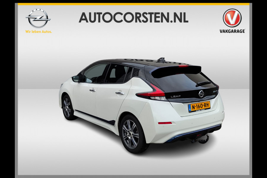 Nissan Leaf e+ 218pk 62kWh Soh 90% Leer Grootste ACCU Warmtepomp Trekhaak Business Executive Ecc Bose®-Hifi Apple Carplay Android Auto Adap. 360°Camera Stoel+Stuurverwarming Led Two-Tone lak 1e Eigenaar Origineel Nederlandse Auto