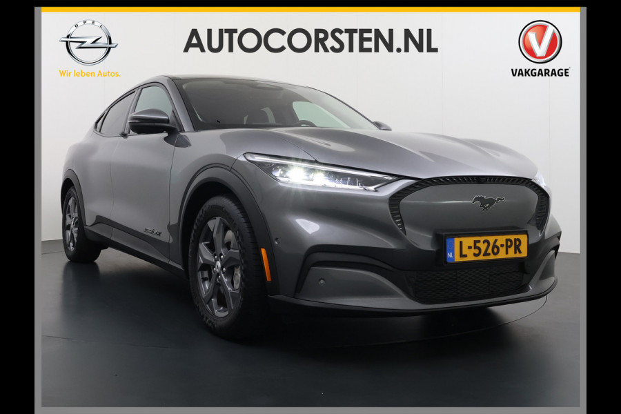 Ford Mustang Mach-E Extended RWD 98 kWh SOH 94% 294pk Pano-Dak Leer+8-weg-Elektr+Verwarmd+Geheugen 360-Camera Bang&Olufsen-HiFi Elektr.Achter Keyless Smartphone-key Dual-Ecc Ford-pass-Connect/Entry Speed-Assist Active-Breaking Blind-Spot-warning Driver-Alerd AB+  LMv LED-Lamp-v+a € 59.000 nieuw Orig.Nederlandse Auto 1e Eigenaar WLTP 610km