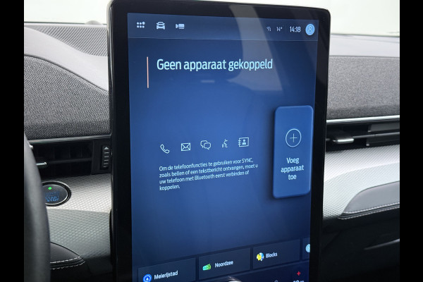 Ford Mustang Mach-E Extended RWD 98 kWh SOH 94% 294pk Pano-Dak Leer+8-weg-Elektr+Verwarmd+Geheugen 360-Camera Bang&Olufsen-HiFi Elektr.Achter Keyless Smartphone-key Dual-Ecc Ford-pass-Connect/Entry Speed-Assist Active-Breaking Blind-Spot-warning Driver-Alerd AB+  LMv LED-Lamp-v+a € 59.000 nieuw Orig.Nederlandse Auto 1e Eigenaar WLTP 610km
