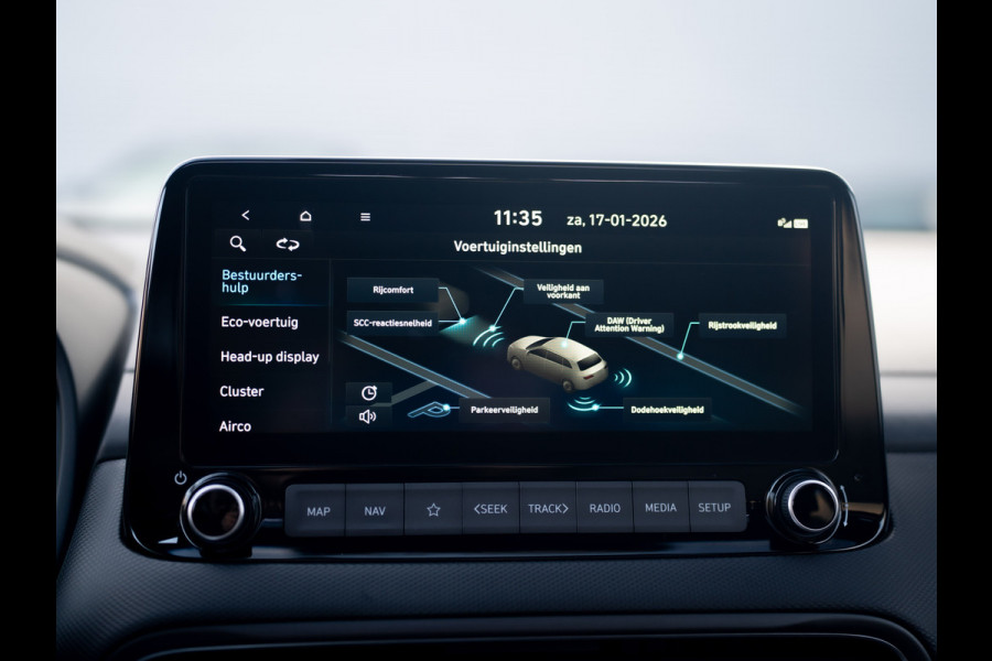 Hyundai Kona 1.6 GDI HEV Premium Sky | Trekhaak | Head Up | Leder | Adapt. cr. | Prijs Rijklaar!!