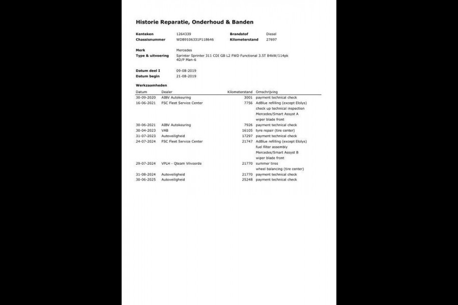 Mercedes-Benz Sprinter 311 CDI GB L2 FWD Functional 3.5T / AIRCO / CAMERA / 3 ZITS / DEALER ONDERHOUDEN / NAVI