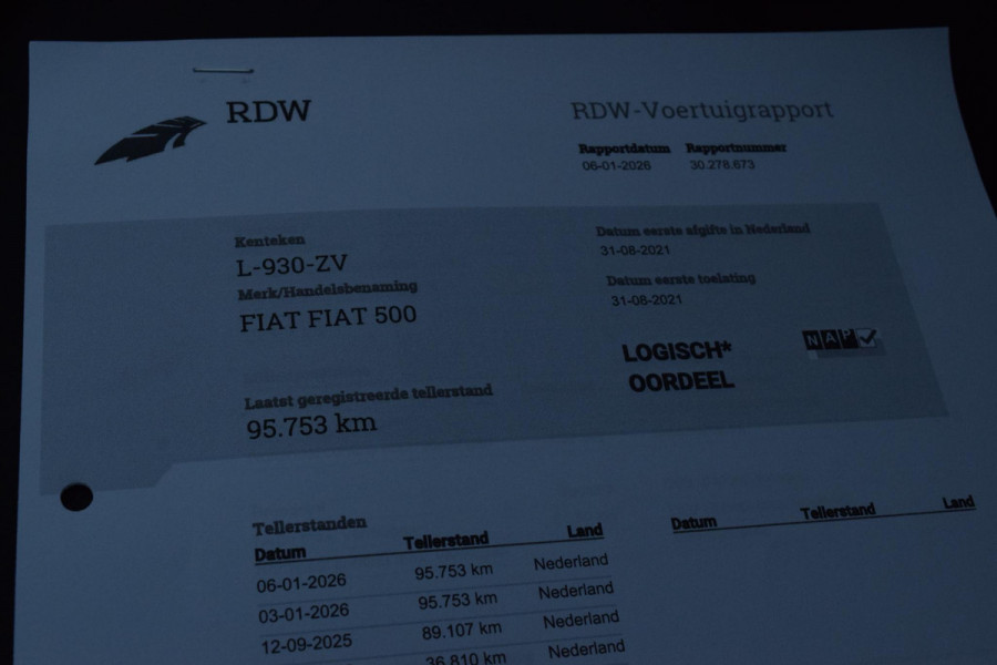 Fiat 500 1.0 Hybrid Sport|Schuifdak|Carplay|16"|Clima