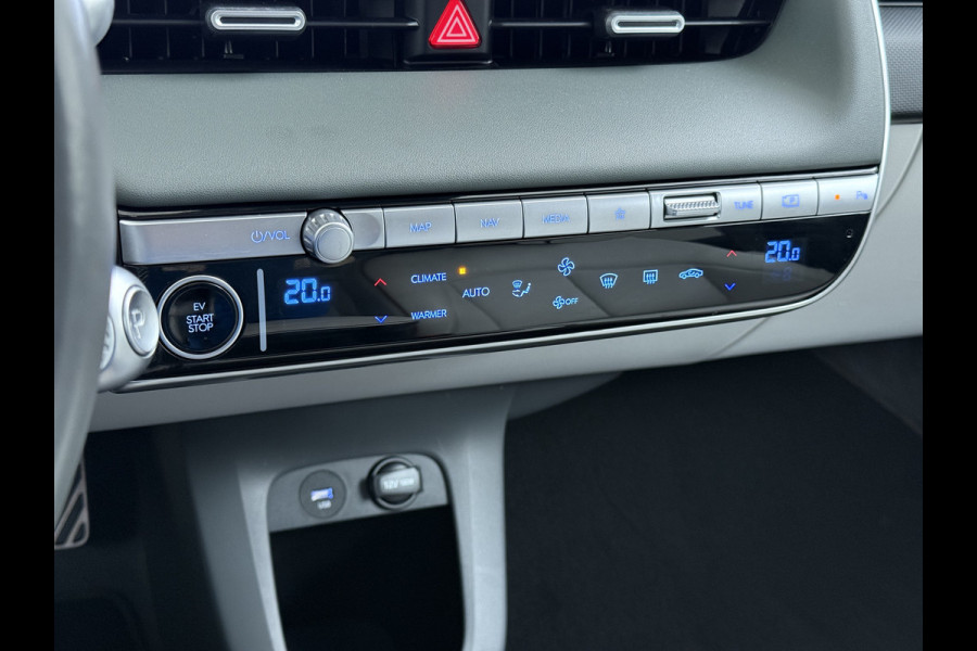 Hyundai IONIQ 5 58 kWh SOH 100% Leer 19"lm Camera Connect+ Warmtepomp Elektr.Stoelen+Stuur-Verwarmd Adaptive-Cruise- Head-up display Bose-HiFi N LED-v/a Blindspot Dodehoekass Grootlicht-assistent Subwoofer Ecall 800V Systeem V2L ondersteuning (3,6kw)