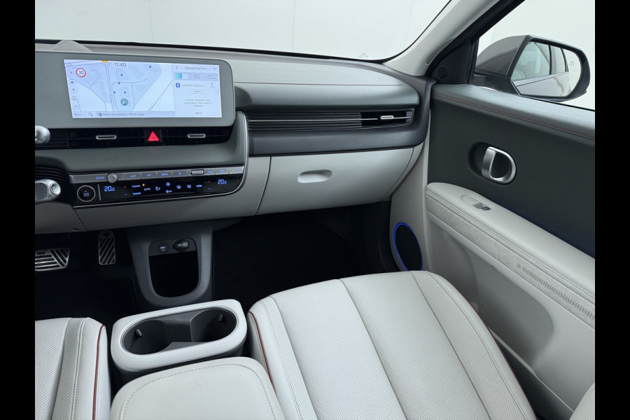 Hyundai IONIQ 5 58 kWh SOH 100% Leer 19"lm Camera Connect+ Warmtepomp Elektr.Stoelen+Stuur-Verwarmd Adaptive-Cruise- Head-up display Bose-HiFi N LED-v/a Blindspot Dodehoekass Grootlicht-assistent Subwoofer Ecall 800V Systeem V2L ondersteuning (3,6kw)