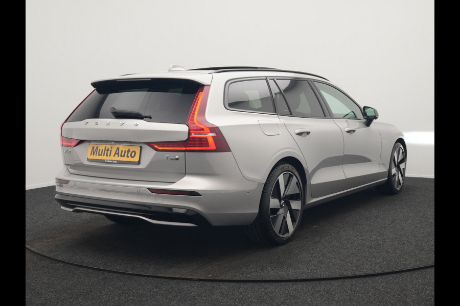 Volvo V60 T6 Recharge AWD LONG RANGE Plus Dark Plug In Hybrid 350pk Dealer O.H. PHEV | Panodak | Adaptive Cruise | 360 Camera | Head Up | Harman&Kardon | Lederen Sportstoelen Memory & Verwarmd | Google Assistent | Stuur Verwarmd | Apple Carplay | Keyless | Blis |