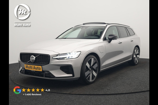 Volvo V60 T6 Recharge AWD LONG RANGE Plus Dark Plug In Hybrid 350pk Dealer O.H. PHEV | Panodak | Adaptive Cruise | 360 Camera | Head Up | Harman&Kardon | Lederen Sportstoelen Memory & Verwarmd | Google Assistent | Stuur Verwarmd | Apple Carplay | Keyless | Blis |