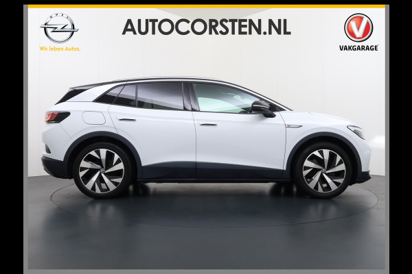 Volkswagen ID.4 204pk First 77kWh SOH 90% Leer/Alcantara Adap.Cruise Navi Ecc Camera Apple Carplay Android Pdc Lmv 20" Stoelverwarming Led Bordherkenning Voor-Klimatisering App-Connect  E-sound Front-Assist Origineel Nederlandse Auto Zeer Compleet 1e eigenaar