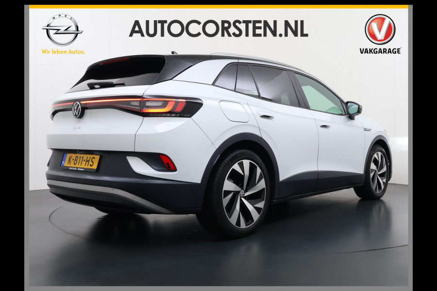 Volkswagen ID.4 204pk First 77kWh SOH 90% Leer/Alcantara Adap.Cruise Navi Ecc Camera Apple Carplay Android Pdc Lmv 20" Stoelverwarming Led Bordherkenning Voor-Klimatisering App-Connect  E-sound Front-Assist Origineel Nederlandse Auto Zeer Compleet 1e eigenaar