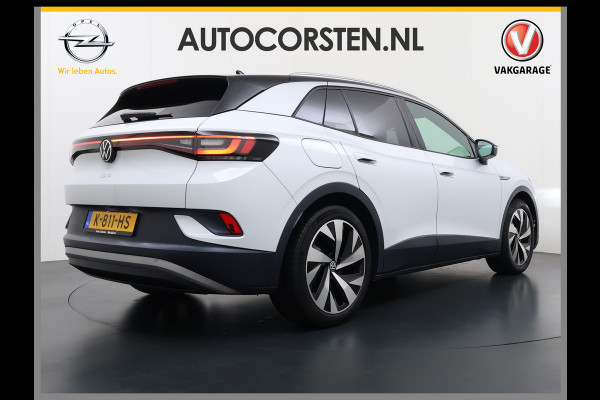 Volkswagen ID.4 204pk First 77kWh SOH 90% Leer/Alcantara Adap.Cruise Navi Ecc Camera Apple Carplay Android Pdc Lmv 20" Stoelverwarming Led Bordherkenning Voor-Klimatisering App-Connect  E-sound Front-Assist Origineel Nederlandse Auto Zeer Compleet 1e eigenaar