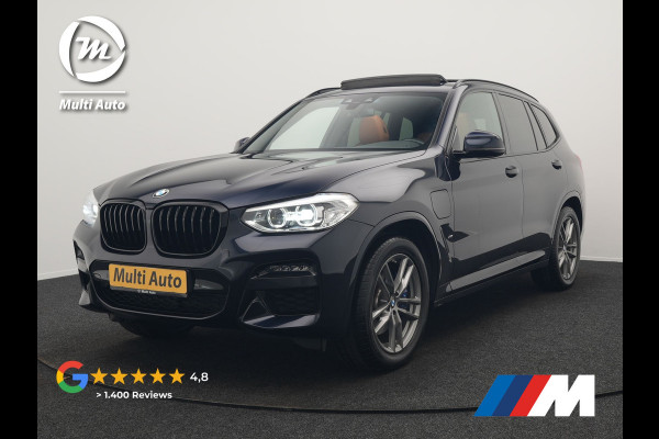 BMW X3 xDrive30e M Sport Plug In Hybrid 292pk Dealer O.H. PHEV | Panodak | Sfeerverlichting | Lederen Sportstoelen Memory & Verwarmd | Stuur Verwarmd | Apple Carplay | Keyless | Cruise Control | Navigatie | DAB | 19"L.M |