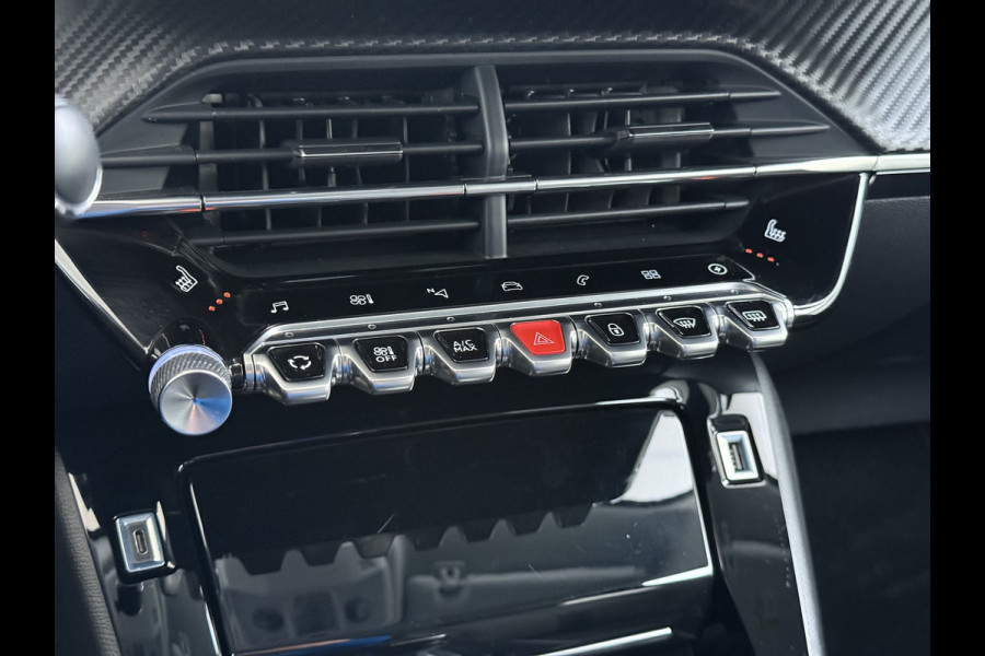 Peugeot e-208 EV Allure Première 50kWh SOH 89% Navi Ecc Stoelverwarming 360°Camera Apple Carplay Android Auto Cruise Control Pdc Led Lmv 16" Privacy Glas DAB+ Keyless Rijstrooksensor 1e Eigenaar Origineel Nederlandse Auto Dealeronderhouden