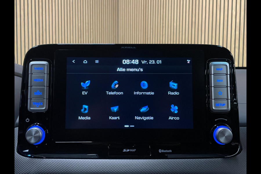 Hyundai Kona EV Premium 64 kWh|GROTE ACCU|100% SOH|HEAD-UP|KRELL|LEDER|ACC|STUURVERW|STOELVERW+VENT.|CAMERA|CARPLAY|ORG.NL|NAP|
