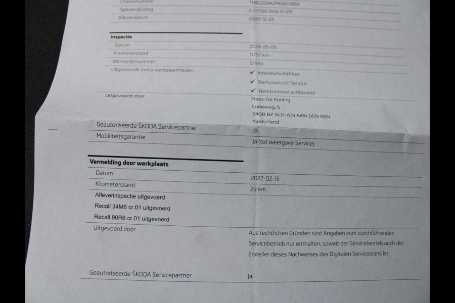 Škoda Citigo e-iV EV Ambition | SOH 94,3 % | STOELVERWARMING |