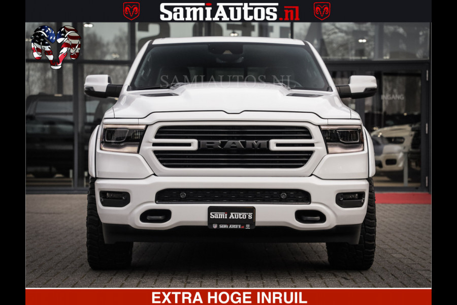 Dodge Ram LARAMIE SPORT | V8 5.7 402PK | Krachtige Hemi | Panorama Dak | 12' Scherm | LPG | Comfortabele Dubbele Cabine met Royale 5 Zitplaatsen | NIEUW EN BPM vrij | Nu Leverbaar uit Voorraad | Nr 2526-41272 |