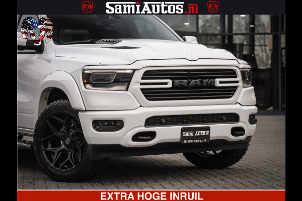 Dodge Ram LARAMIE SPORT | V8 5.7 402PK | Krachtige Hemi | Panorama Dak | 12' Scherm | LPG | Comfortabele Dubbele Cabine met Royale 5 Zitplaatsen | NIEUW EN BPM vrij | Nu Leverbaar uit Voorraad | Nr 2526-41272 |