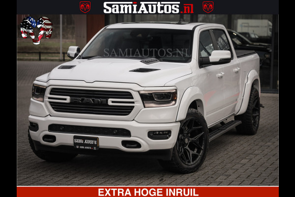 Dodge Ram LARAMIE SPORT | V8 5.7 402PK | Krachtige Hemi | Panorama Dak | 12' Scherm | LPG | Comfortabele Dubbele Cabine met Royale 5 Zitplaatsen | NIEUW EN BPM vrij | Nu Leverbaar uit Voorraad | Nr 2526-41272 |