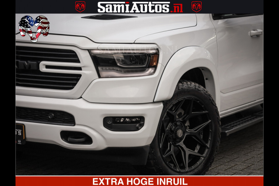 Dodge Ram LARAMIE SPORT | V8 5.7 402PK | Krachtige Hemi | Panorama Dak | 12' Scherm | LPG | Comfortabele Dubbele Cabine met Royale 5 Zitplaatsen | NIEUW EN BPM vrij | Nu Leverbaar uit Voorraad | Nr 2526-41272 |