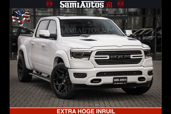 Dodge Ram LARAMIE SPORT | V8 5.7 402PK | Krachtige Hemi | Panorama Dak | 12' Scherm | LPG | Comfortabele Dubbele Cabine met Royale 5 Zitplaatsen | NIEUW EN BPM vrij | Nu Leverbaar uit Voorraad | Nr 2526-41272 |