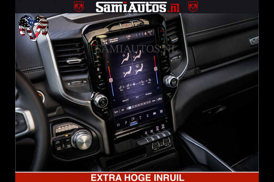 Dodge Ram LARAMIE SPORT | V8 5.7 402PK | Krachtige Hemi | Panorama Dak | 12' Scherm | LPG | Comfortabele Dubbele Cabine met Royale 5 Zitplaatsen | NIEUW EN BPM vrij | Nu Leverbaar uit Voorraad | Nr 2526-41272 |