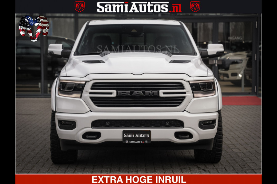 Dodge Ram LARAMIE SPORT | V8 5.7 402PK | Krachtige Hemi | Panorama Dak | 12' Scherm | LPG | Comfortabele Dubbele Cabine met Royale 5 Zitplaatsen | NIEUW EN BPM vrij | Nu Leverbaar uit Voorraad | Nr 2526-41272 |
