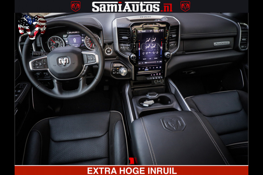 Dodge Ram LARAMIE SPORT | V8 5.7 402PK | Krachtige Hemi | Panorama Dak | 12' Scherm | LPG | Comfortabele Dubbele Cabine met Royale 5 Zitplaatsen | NIEUW EN BPM vrij | Nu Leverbaar uit Voorraad | Nr 2526-41272 |