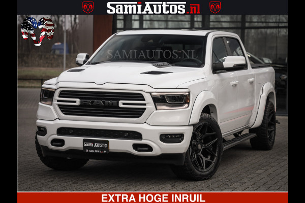 Dodge Ram LARAMIE SPORT | V8 5.7 402PK | Krachtige Hemi | Panorama Dak | 12' Scherm | LPG | Comfortabele Dubbele Cabine met Royale 5 Zitplaatsen | NIEUW EN BPM vrij | Nu Leverbaar uit Voorraad | Nr 2526-41272 |