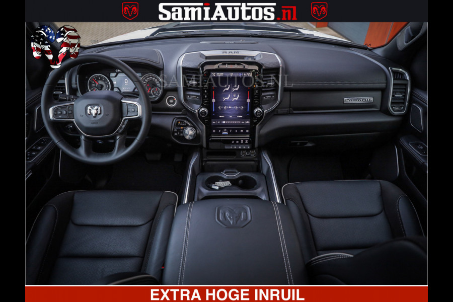 Dodge Ram LARAMIE SPORT | V8 5.7 402PK | Krachtige Hemi | Panorama Dak | 12' Scherm | LPG | Comfortabele Dubbele Cabine met Royale 5 Zitplaatsen | NIEUW EN BPM vrij | Nu Leverbaar uit Voorraad | Nr 2526-41272 |