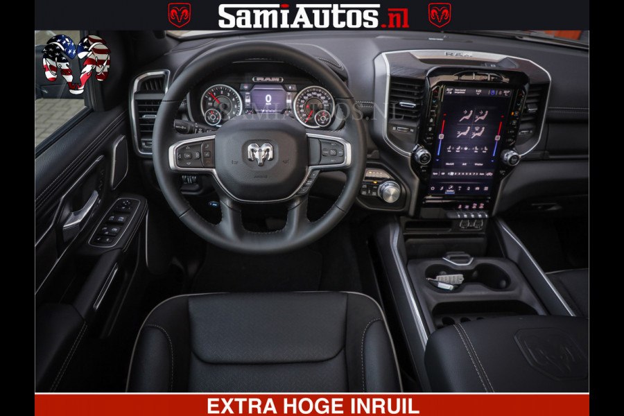 Dodge Ram LARAMIE SPORT | V8 5.7 402PK | Krachtige Hemi | Panorama Dak | 12' Scherm | LPG | Comfortabele Dubbele Cabine met Royale 5 Zitplaatsen | NIEUW EN BPM vrij | Nu Leverbaar uit Voorraad | Nr 2526-41272 |