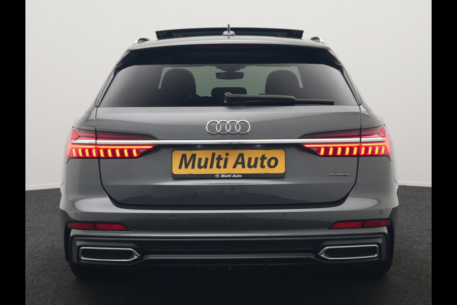 Audi A6 Avant 50 TFSI e quattro 2x S Line Plug In Hybrid 300pk Dealer O.H. PHEV | Panodak | Adaptive Cruise | Camera | Lederen Sportstoelen Memory & Verwarmd | Stuur Verwarmd | Apple Carplay | Virtual | Keyless | Sfeerverlichting | Navigatie | DAB |