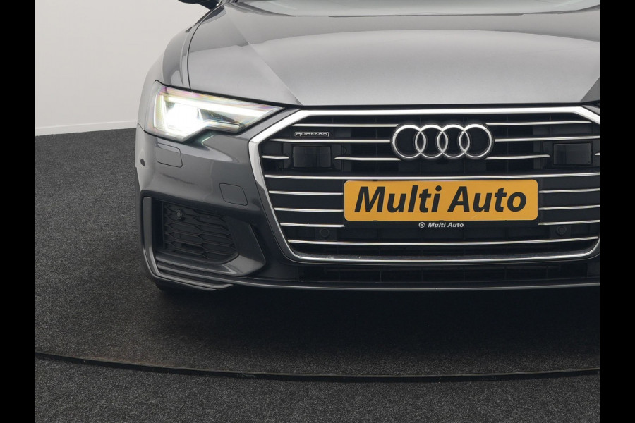Audi A6 Avant 50 TFSI e quattro 2x S Line Plug In Hybrid 300pk Dealer O.H. PHEV | Panodak | Adaptive Cruise | Camera | Lederen Sportstoelen Memory & Verwarmd | Stuur Verwarmd | Apple Carplay | Virtual | Keyless | Sfeerverlichting | Navigatie | DAB |