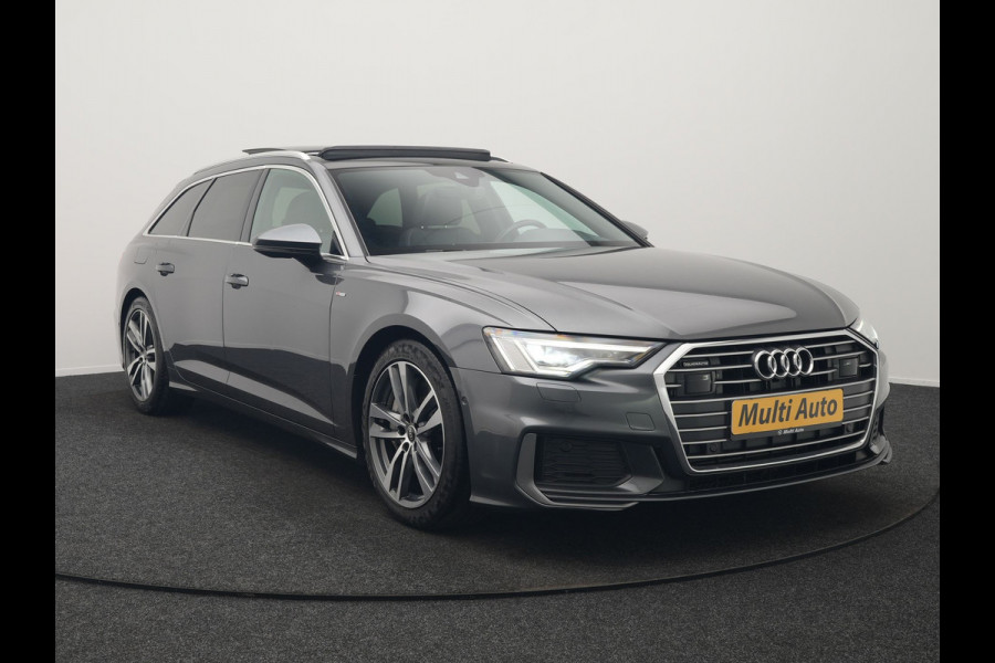 Audi A6 Avant 50 TFSI e quattro 2x S Line Plug In Hybrid 300pk Dealer O.H. PHEV | Panodak | Adaptive Cruise | Camera | Lederen Sportstoelen Memory & Verwarmd | Stuur Verwarmd | Apple Carplay | Virtual | Keyless | Sfeerverlichting | Navigatie | DAB |
