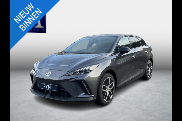MG Mg4 electric Luxury 64 kWh |LONG RANGE | SOH 97%|14.000KM! | DEALER ONDERHOUDEN| 7 JAAR GARANTIE BIJ MG| SUPER COMPLETE AUTO| RONDOMZICHT CAMERA| STOEL+ STUUR VERWARMING| DODE HOEK