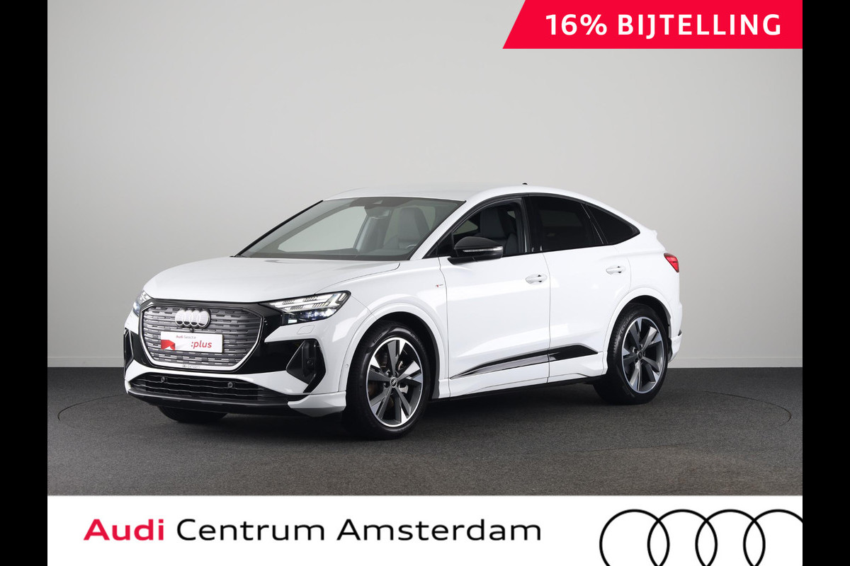 Audi Q4 Sportback e-tron 40 S edition 77 kWh 204 pk | SoH 98% | Navigatie | Parkeersensoren (Park assist) | Achteruitrijcamera | Stoelverwarming | S-Line |