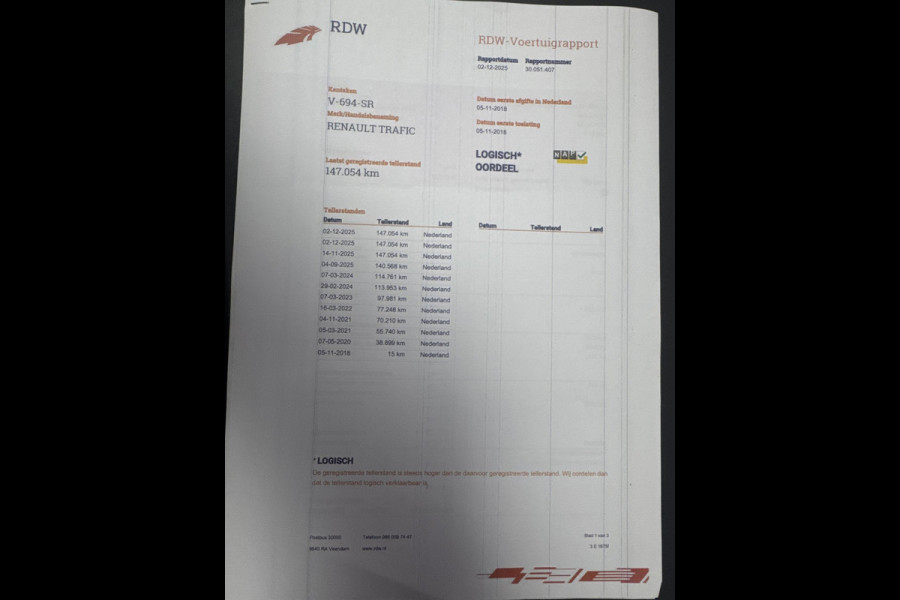 Renault Trafic 1.6 dCi T29 L2H1 DC Comfort Energy DUBBEL CABINE / AIRCO / CRUISE CONTROLE / NAVI / TREKHAAK