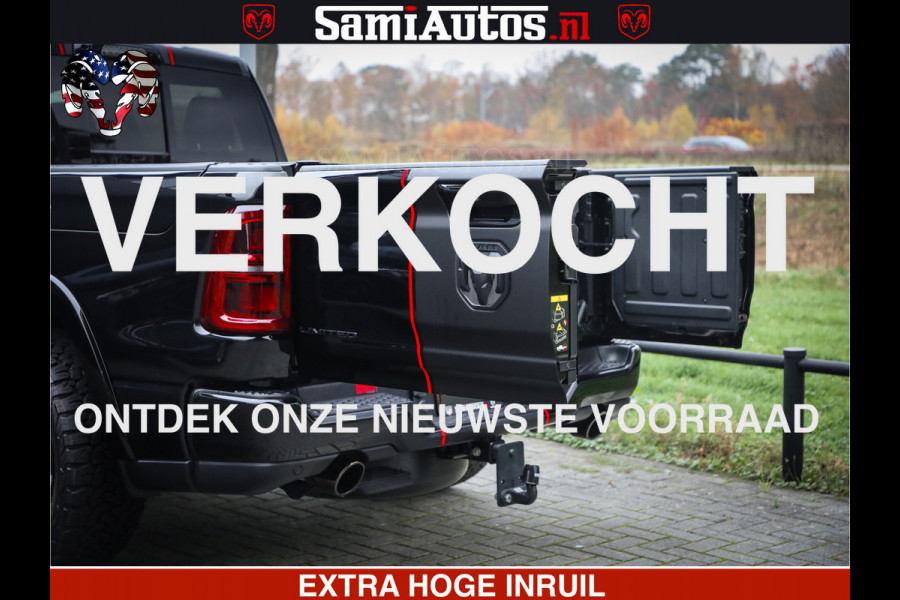 Dodge Ram 1500 Limited Night High Output 540HP 706Nm | Massage + Full Option | De Meest Luxe en Volle Pick-Up in zijn Klasse | Comfortabele Dubbele Cabine met Royale 5 Zitplaatsen | BPM vrij | Nu Leverbaar uit Voorraad | Voorraad Nr 2324 - 5142