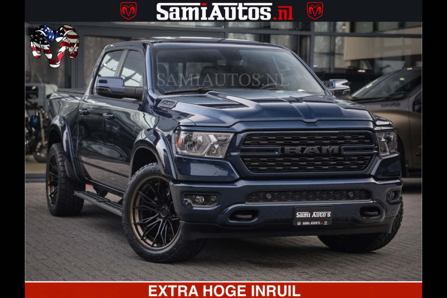 Dodge Ram SPORT | 5.7 V8 4x4 HEMI | PANORAMA DAK | GROOTSCHEM 12 INCH | LPG | Patriot Blue CREW CAB | DUBBELE CABINE | 5 PERSOONS | DC | VOORRAAD NR 2560 - 3327