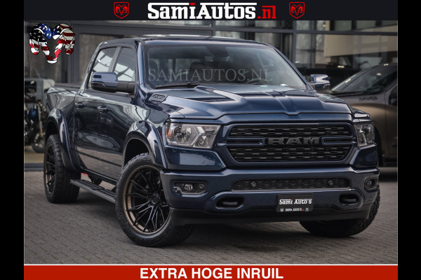 Dodge Ram SPORT | 5.7 V8 4x4 HEMI | PANORAMA DAK | GROOTSCHEM 12 INCH | LPG | Patriot Blue CREW CAB | DUBBELE CABINE | 5 PERSOONS | DC | VOORRAAD NR 2560 - 3327